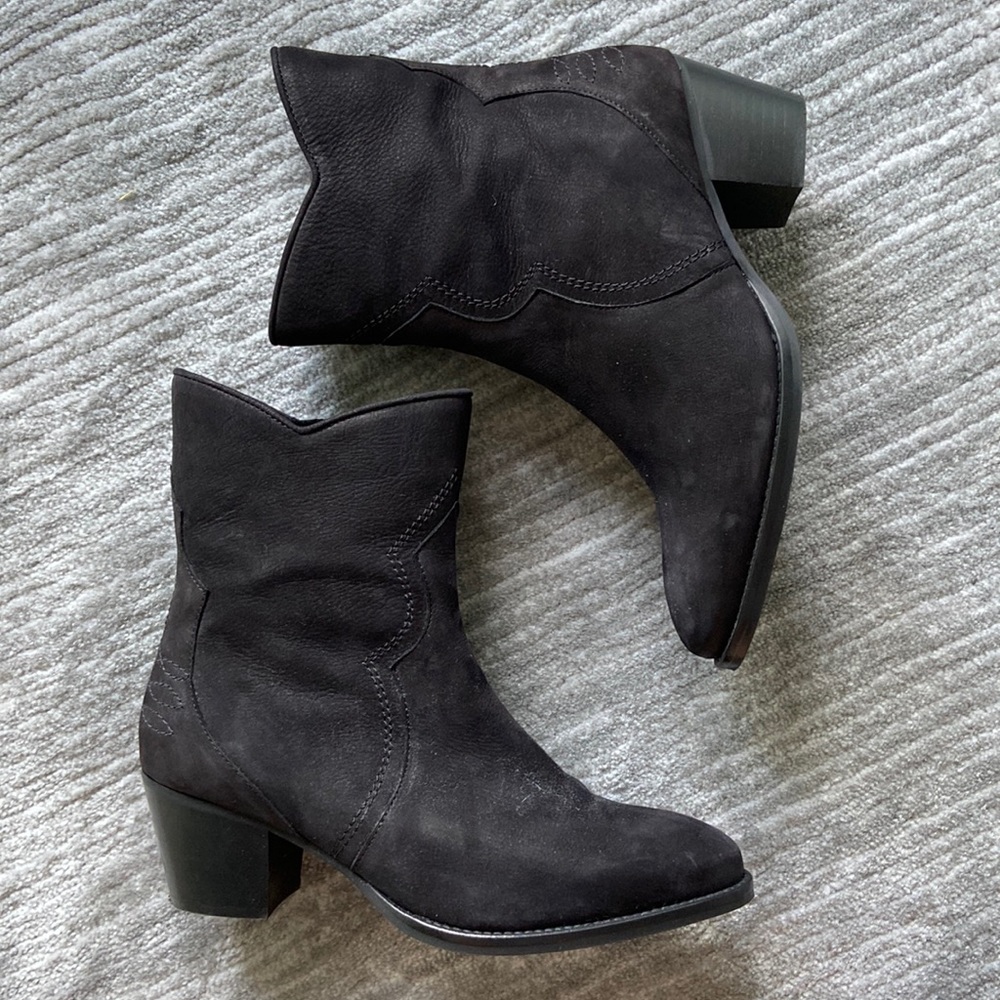 Suede Western Ankle Boots